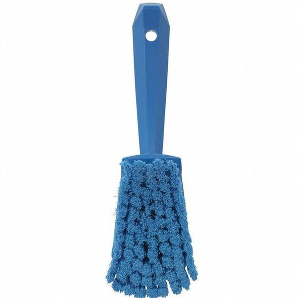 3 in W Scrub Brush, Soft, 5 57/64 in L Handle, 4 1/2 in L Brush, Blue, Plastic, 10 in L Overall