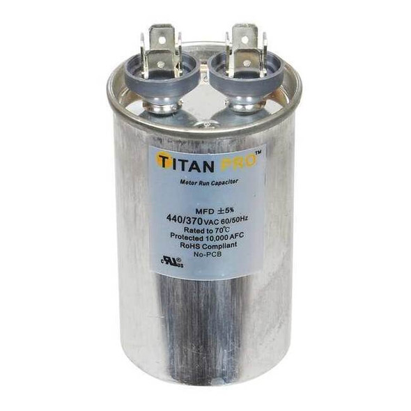 Titan Pro Motor Run Capacitor,20 MFD,3-7/16 In. H TRCF20