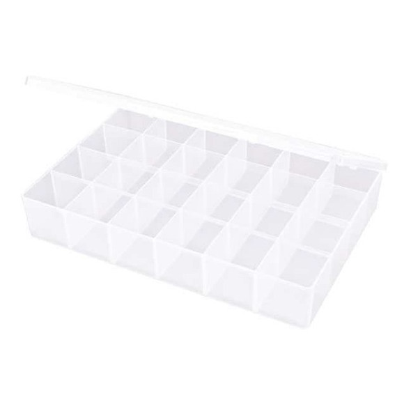Compartment Box with 24 compartments, Plastic, 2 5/16 in H x 8-1/2 in W