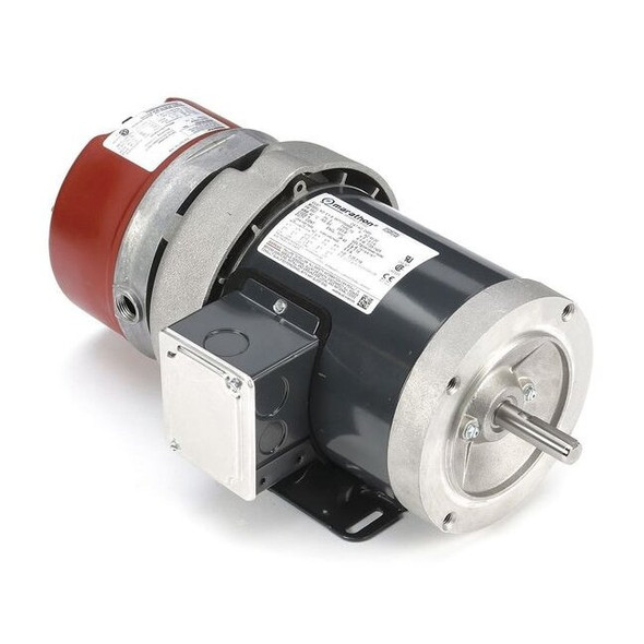 Leeson Brake Motor,TEFC,1/3 HP,56C,208-230/460 056T17F5348