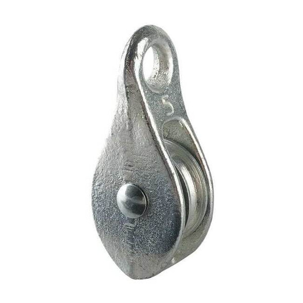 Pulley Block, Fibrous Rope, Not Rated Max Load, Electro-Galvanized