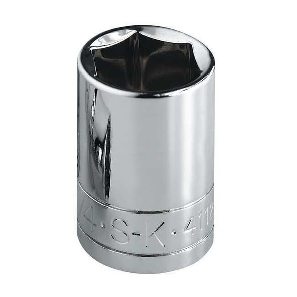 3/8 in Drive, 21mm Metric Socket, 6 Points,  Steel, Chrome, 21 mm