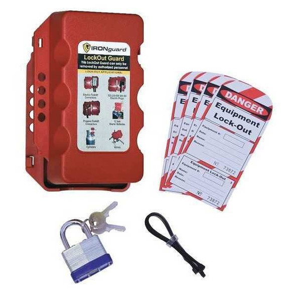 Ideal Warehouse Innovations Equipment Lockout System,Plastic,Red 70-1187