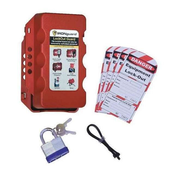 Ideal Warehouse Innovations Equipment Lockout System,Red,2 1/2" W 70-1187