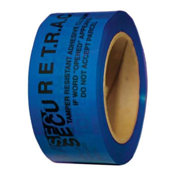 Tamper Evident Tape, 2 mil Thick, 2 in W x 180 ft L, 3 in Core Dia., Blue