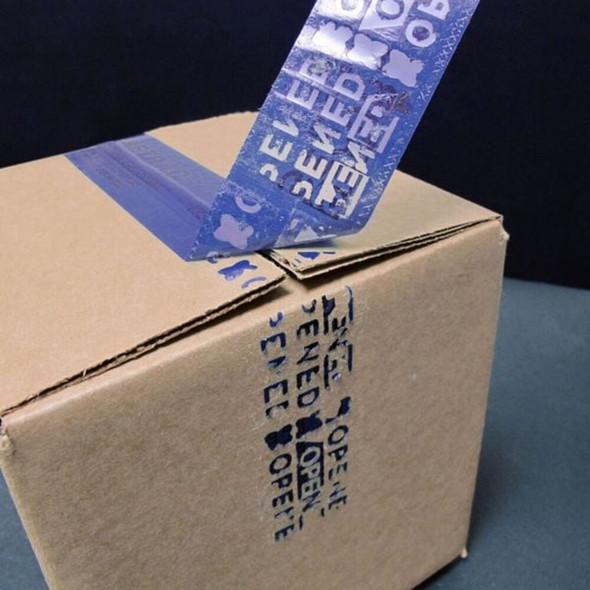 Tamper Evident Tape, 2 mil Thick, 2 in W x 180 ft L, 3 in Core Dia., Blue  PST2B-61A-180