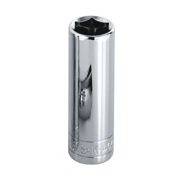 1/4 in Drive, 4.5mm Metric Socket, 6 Points,  Steel, Chrome, 4.5 mm