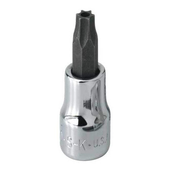 1/4 in Drive, T25 Torx(R) Socket, 6 Points, Socket Bit, 1/4 in, TpSz T25