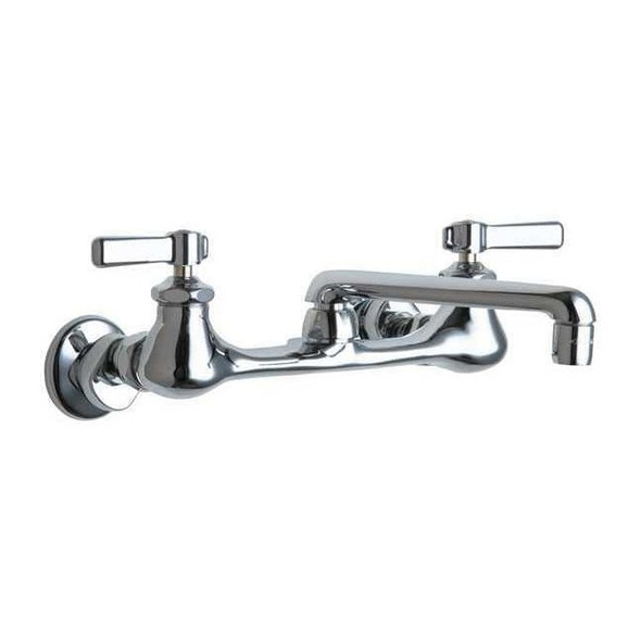 Straight Kitchen Faucet, Manual, 7-1/4" to 8-3/4" Mount, 2 Hole Commercial