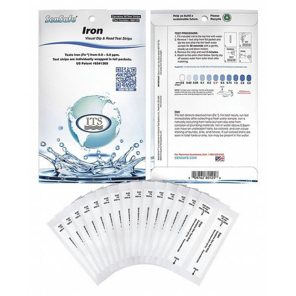 Industrial Test Systems Test Strips,Iron,0-5ppm,PK30 480125