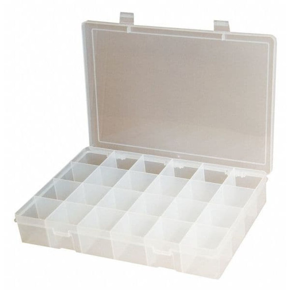 Compartment Box with 24 compartments, Plastic, 2-5-16" H x 13-1-8 in W  LP24-CLEAR