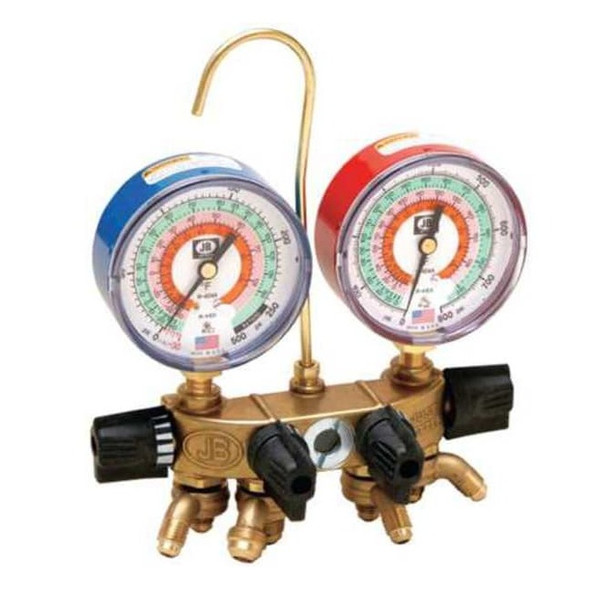 Jb Industries Manifold Gauge, 4-Valve 26133