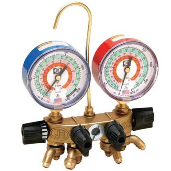 Jb Industries Manifold Gauge, 4-Valve 26133