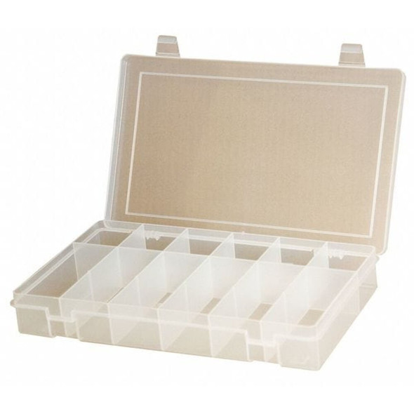 Compartment Box with 6 compartments, Plastic, 2 5-16 in H x 13-1-8 in W  LP6-CLEAR