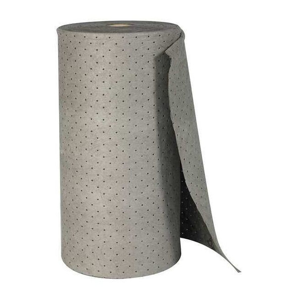Sorbent Roll, 38 gal, 30 in x 150 ft, Universal, Gray, Polypropylene