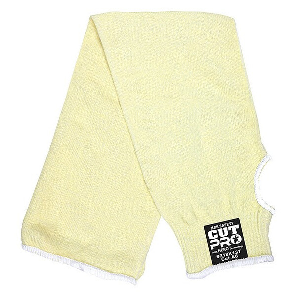 Mcr Safety Cut Resistant Sleeve,18 in. L,Yellow 9318K13T