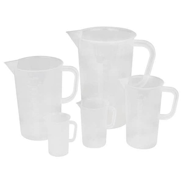 Beaker, Polypropylene, Tall Form with Handle, 1 L / 33.81 fl oz Capacity, Not Rated Not Applicable