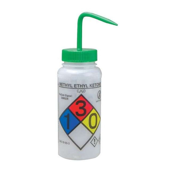 Sp Scienceware Wash Bottle,Std,16 oz,MEK,Green,PK6 F11646-0611