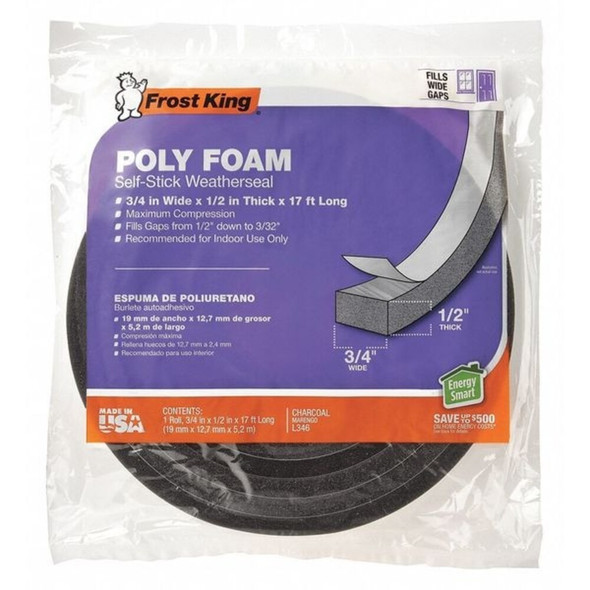 Frost King Weatherstrip,Adjustable Insert,Rubber L346