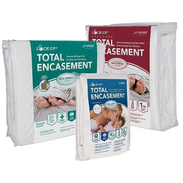 Lock-Up Mattress-Box Spring Protector,60"W,White 80QUBOX