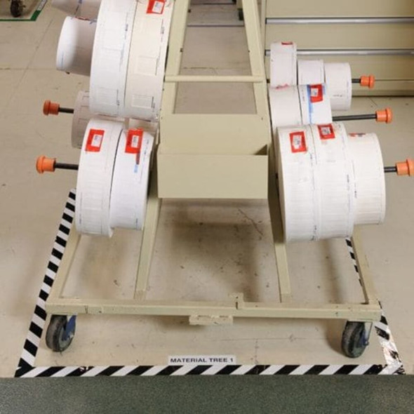 Floor Marking Tape, Polyester, Striped, Black, White, 2 in W., 8 mil Thickness  104319