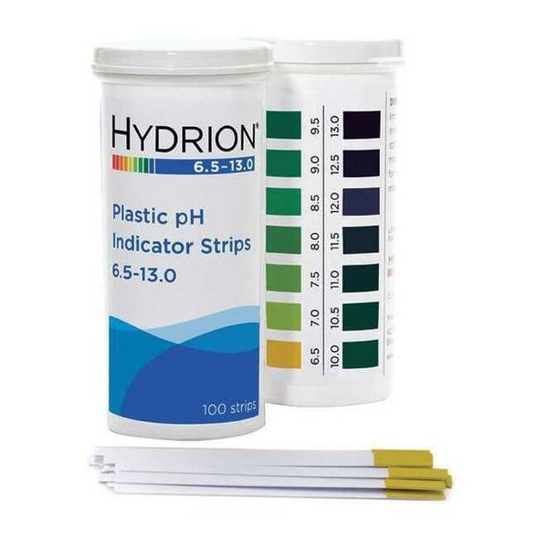 Hydrion pH Strips,Hydrion Spectral,6.5-13,PK100 9600