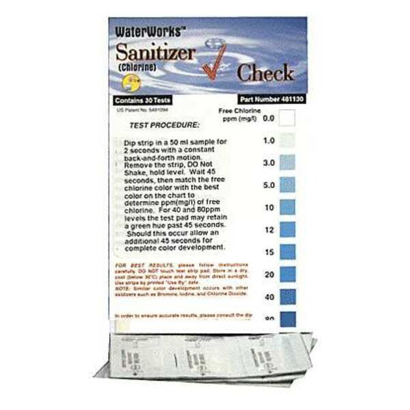 Industrial Test Systems Test Strip,Chlorine Sanitizer Check,PK30 481130