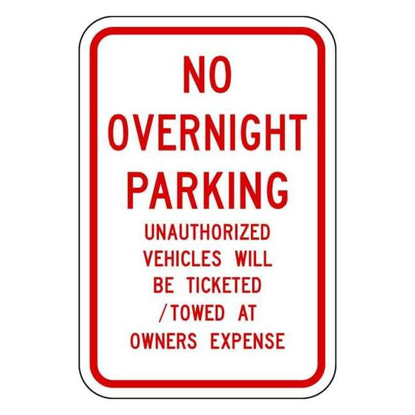 Lyle No Overnight Parking Sign,18" x 12, NP-056-12HA NP-056-12HA