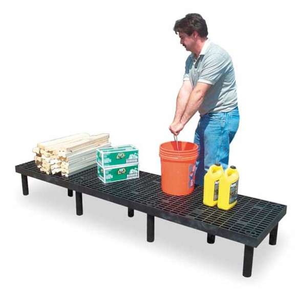 Structural Plastics Dunnage Rack,1400 lb.,HDPE,96 W x 24 D D9624
