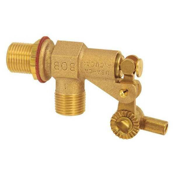 Bob Float Valve,3/8 in.,Bulkhead,Brass,MNPT R700L-3/8