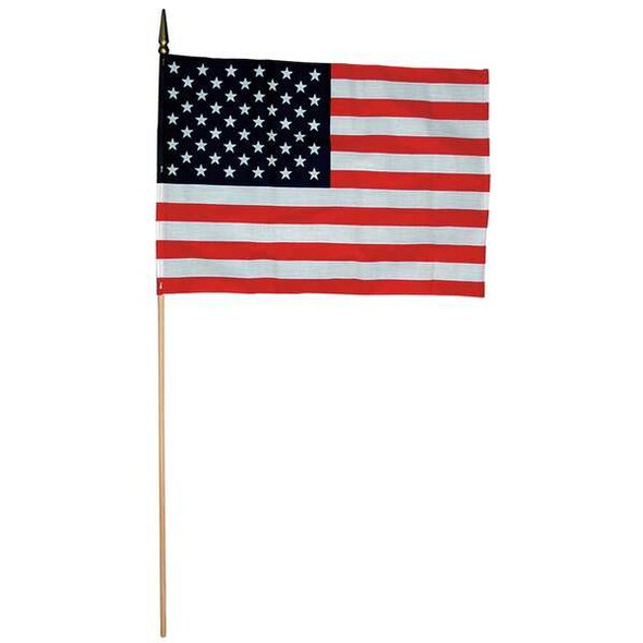 Annin Flagmakers US Hand Held Flag Set,12in.Hx18in.W,PK12 3875
