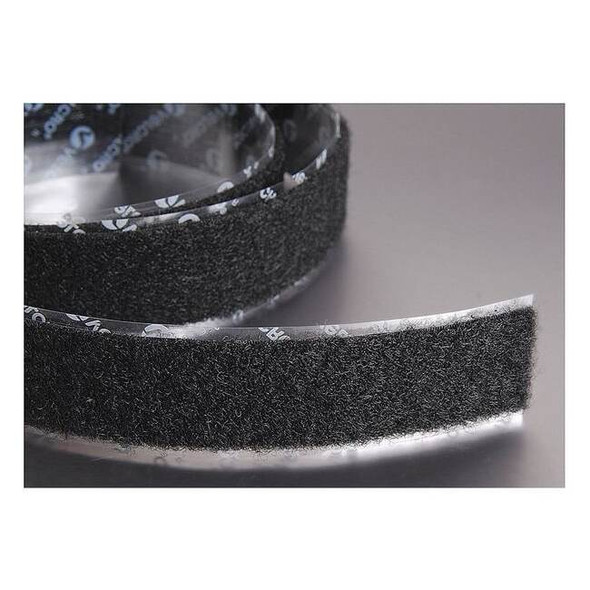 Velcro Brand Reclosable Fastener, Rubber Adhesive, 75 ft, 2 in W, Black 184988