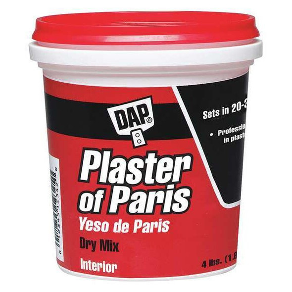 Dap Plaster of Paris, 4 lb, Tub, White, Plaster of Paris 10308