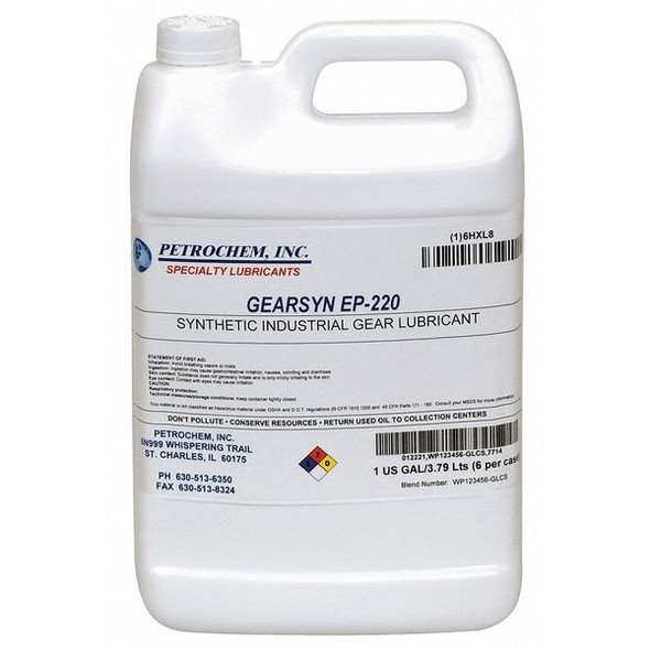 Petrochem 1 gal Gear Oil Pail 220 ISO Viscosity, 90 SAE, Clear GEARSYN EP-220-001