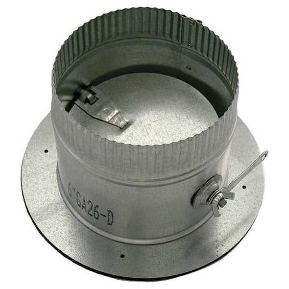 Greenseam Collar W/Damper,7" Duct Size GR6POCR7GA26D