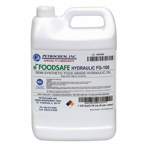 Petrochem 1 gal Jug, Hydraulic Oil, 100 ISO Viscosity, 30 SAE FOODSAFE HYDRAULIC FG-100 H-1