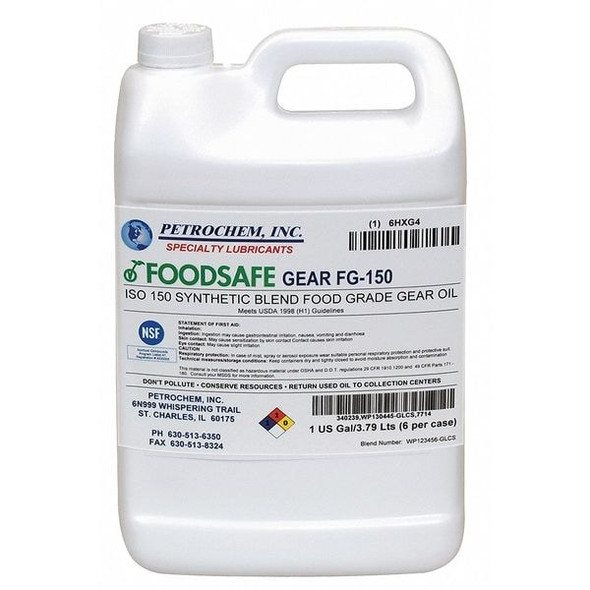 Petrochem 1 gal Gear Oil Jug 150 ISO Viscosity, 85W SAE, Clear FOODSAFE GEAR FG-150-001