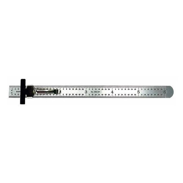 Mitutoyo Pocket Rule,Stl,Inch,32nds,64ths,6 In L 950-301