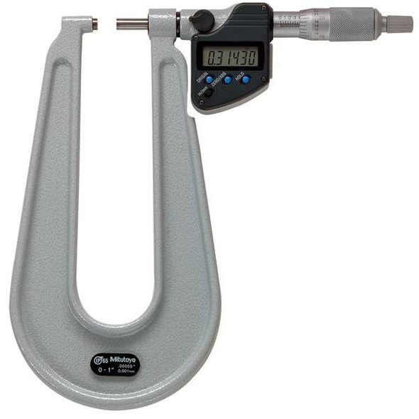 Mitutoyo Digital Micrometer,Deep Throat,1",SPC 389-351-32