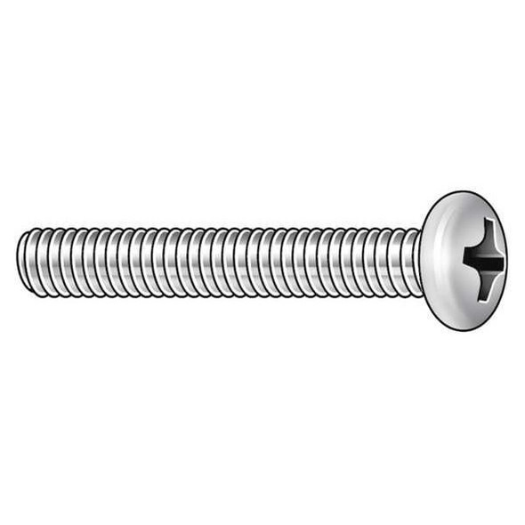 #12-24 x 2 in Phillips Round Machine Screw, Zinc Plated Steel, 100 PK