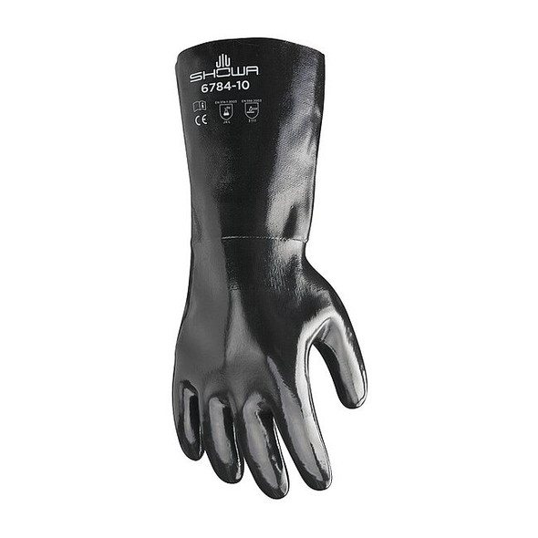 6784 Chemical Resistant Gloves, Neoprene, 14 in L, 87 mil, Black, L, 1 PR