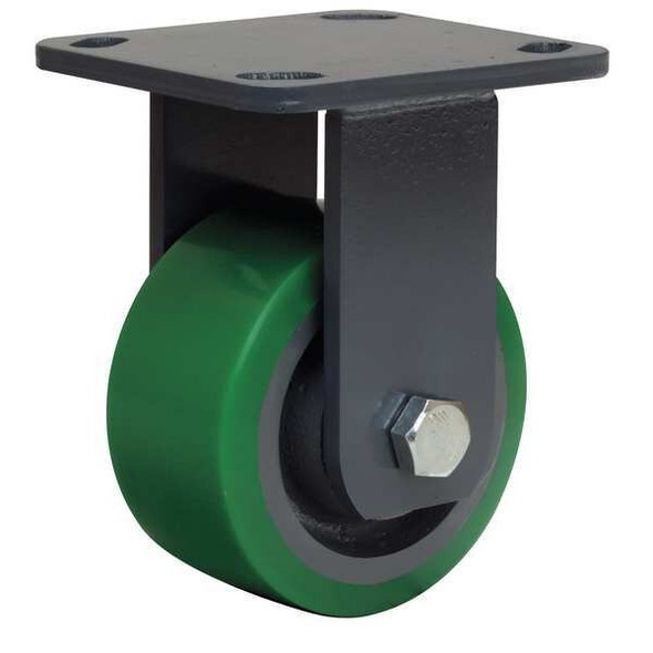 Hamilton Plte Caster,Rgd,Poly,4 in.,750 lb.,Green R-WH-4DB