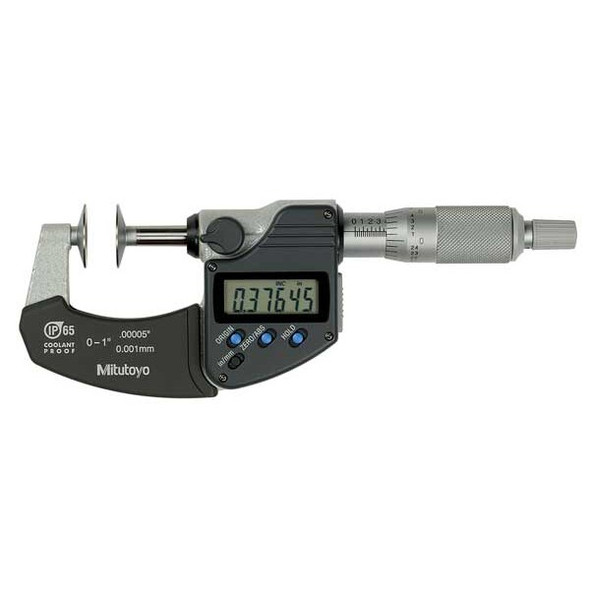 Mitutoyo Digital Disk Micrometer,0 to 1",0.00005" 323-350-32