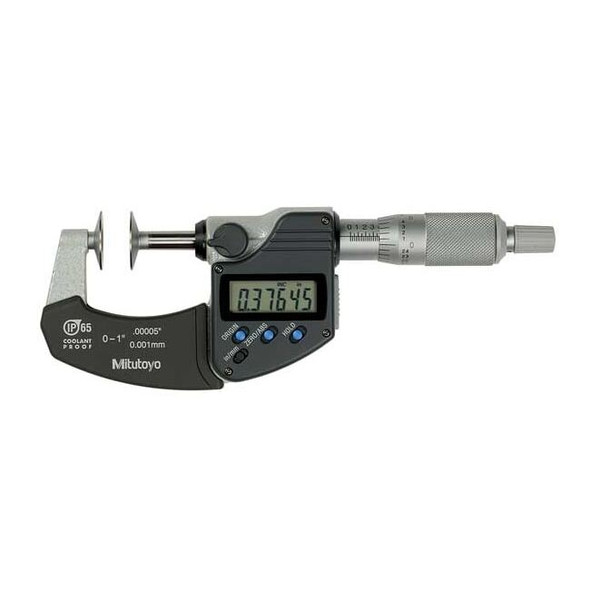 Mitutoyo Digital Disk Micrometer,0 to 1",0.00005" 323-350-32