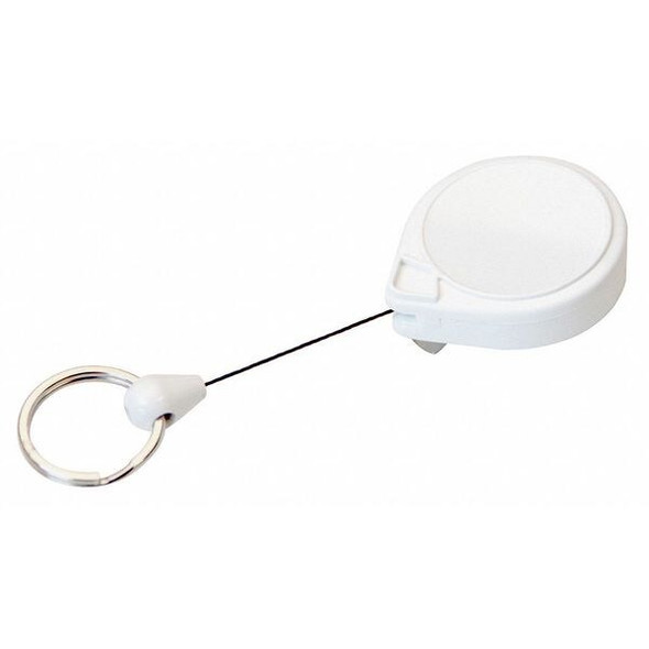 Key-Bak Badge Holder, Split Ring Type, 3/4 in Ring Size, White 0053-005