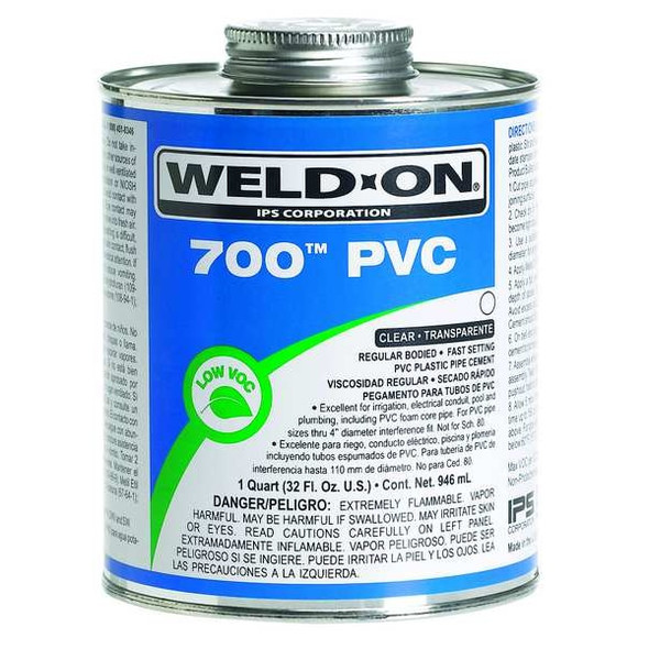 Weld-On Pipe Cement,Clear,8 Oz,PVC 13970 Weld-On Pipe Cement,Clear,8 Oz,PVC 13970