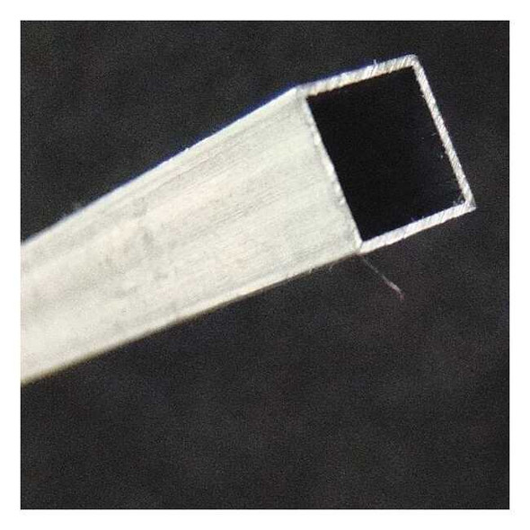 Aluminum Square Tube, Aluminum, 3003 Alloy Type, 1/8 in Outside Square, 1 ft L.