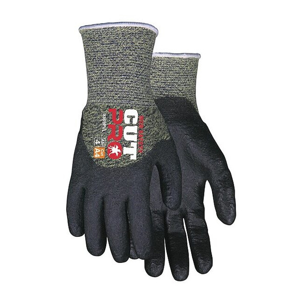 Cut Resistant Coated Gloves, Cut Level A4 ,Dipped ,PVC ,Smooth ,2XL 1 PR