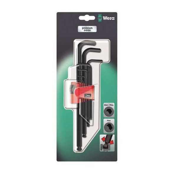 Wera 9 Piece Metric L-Shape Hex Key Set, 05073596001 05073596001