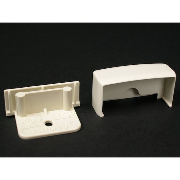 Legrand Blank End Fitting, PN03 Series, 1 Channel, 0.812 in W, 0.5 in H, 0.687 in L, Ivory PN03F20V